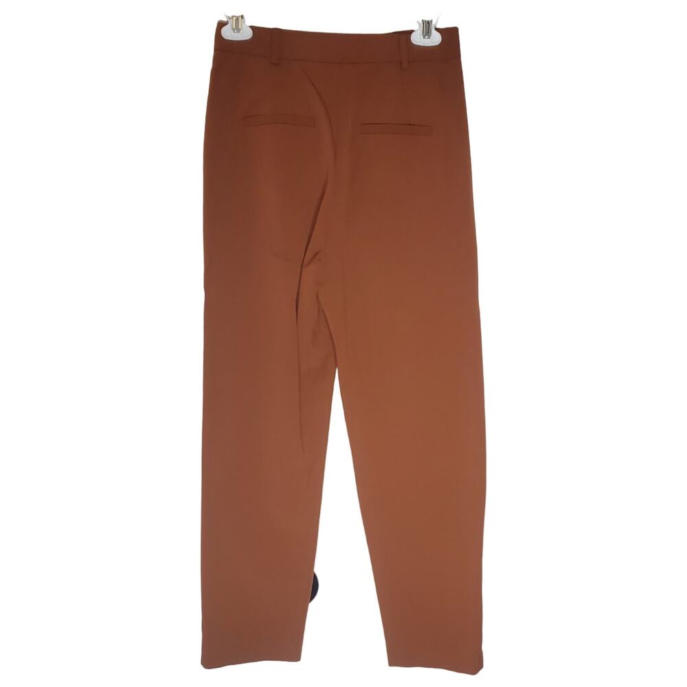 Forever21 Rust Orange Women’s Tapered High Rise Pleated Trouser Pants Size XS - Picture 2 of 4